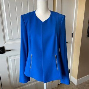 Calvin Klein Blue Jacket with Gold Zippers, Size 6